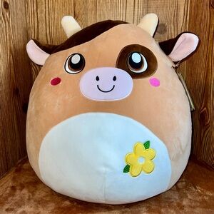 RARE! Squishmallows 16" Sage the Cow Easter Series Large Cuddly Farm Animal NWT